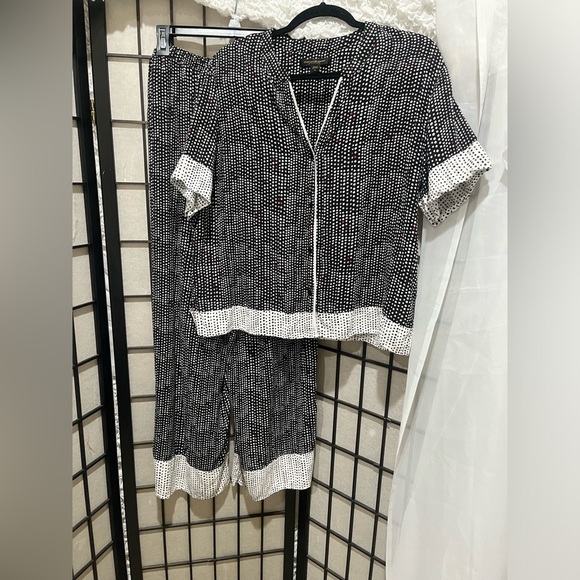 Donna Karan Black and White Polka Dot PAJAMA Sleepwear FEMININE, WOMEN SIZE L - Picture 8 of 10